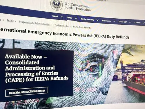 CBP tariff refund website