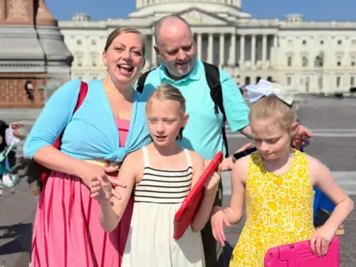 Stacy Staggs, her husband Shane, and her two daughters, Sara and Emma.